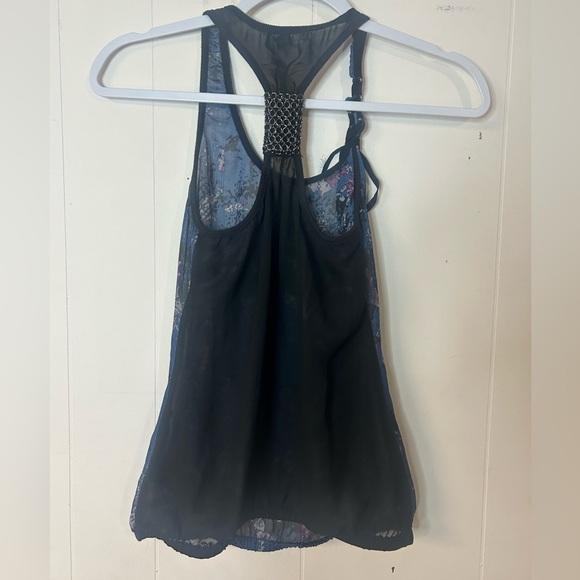 GUESS Womans Top XS Small Black Halter Sleeveless Beaded, sheer, - Picture 6 of 6